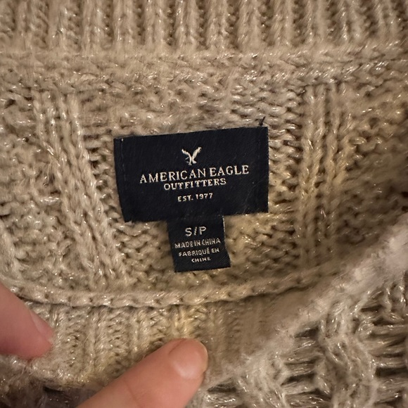 American Eagle Sparkly Cable Knit Sweater - Picture 3 of 3